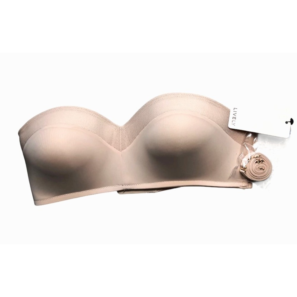 LIVELY Strapless Bra 36B Wireless Lightly Lined Smooth Nude Convertible New